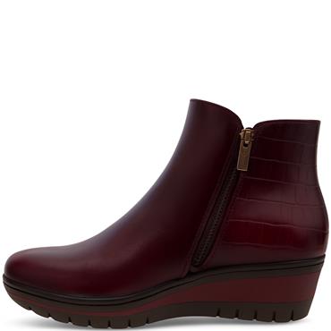SUSST WOMENS WEDGE ZIP ANKLE BOOT - MULBERRY